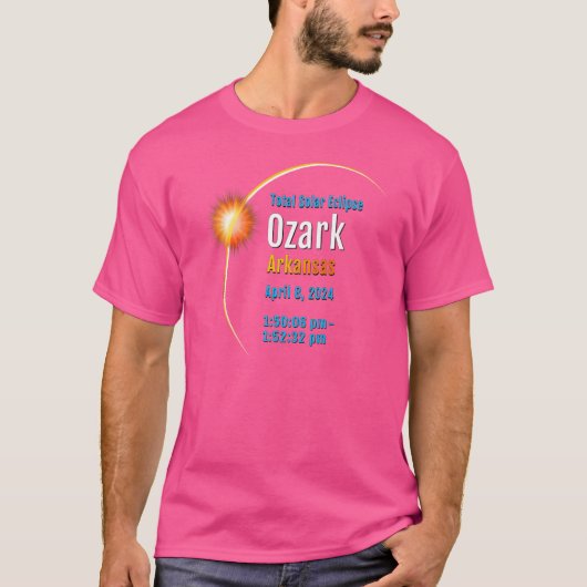Ozark Arkansas Ar Total Solar Eclipse 2024 1 T-shirt (Voorkant)