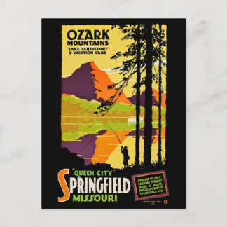 Ozark-gebergte en Springfield, Missouri Briefkaart