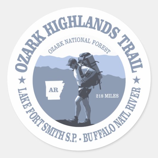 Ozark Highlands Trail Ronde Sticker (Voorkant)