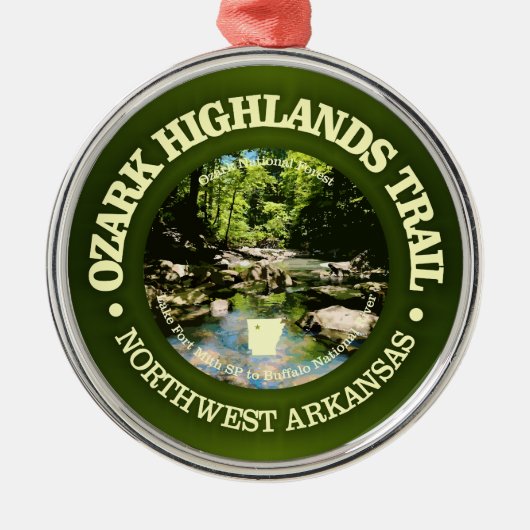 Ozark Highlands Trail (rood) Metalen Ornament (Voorkant)