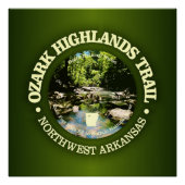 Ozark Highlands Trail (rood) Perfect Poster (Voorkant)