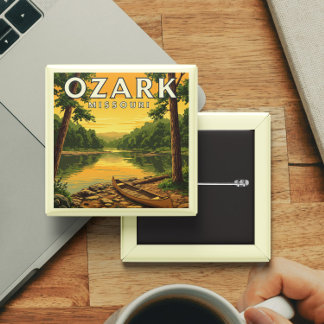 Ozark Missouri Vierkante Button 5,1 Cm