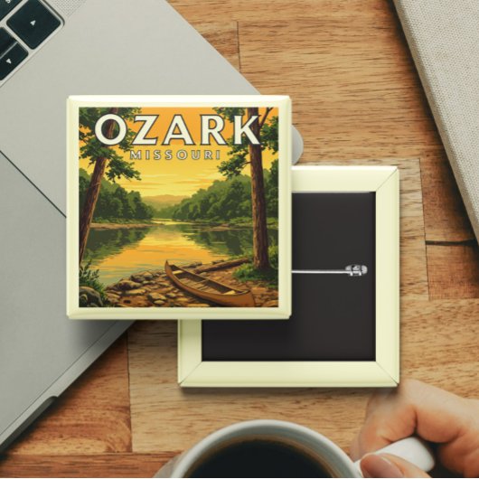 Ozark Missouri Vierkante Button 5,1 Cm