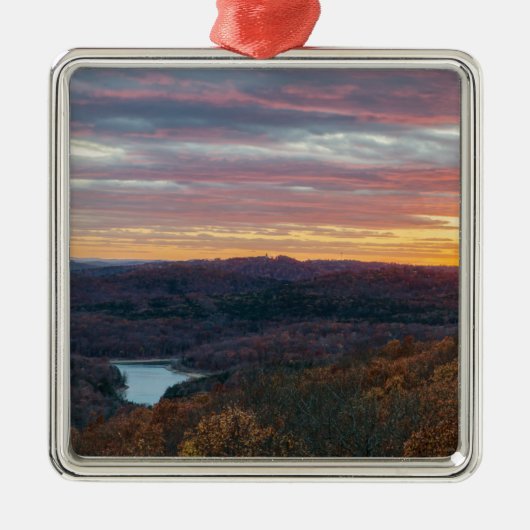 Ozark Mountains Autumn Sunset Metalen Ornament (Voorkant)