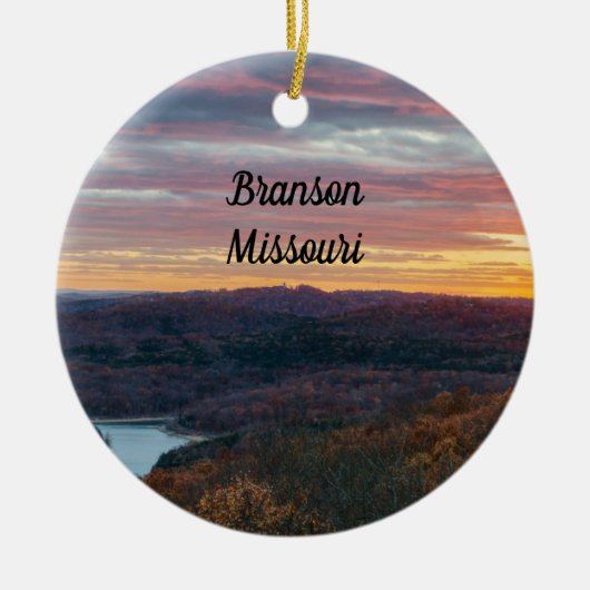 Ozark Mountains Autumn Sunset Ornament (Voorkant)