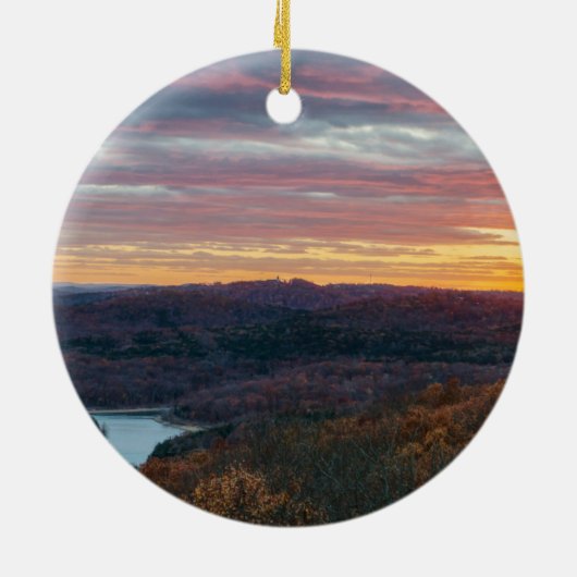 Ozark Mountains Autumn Sunset Ornament (Achterkant)