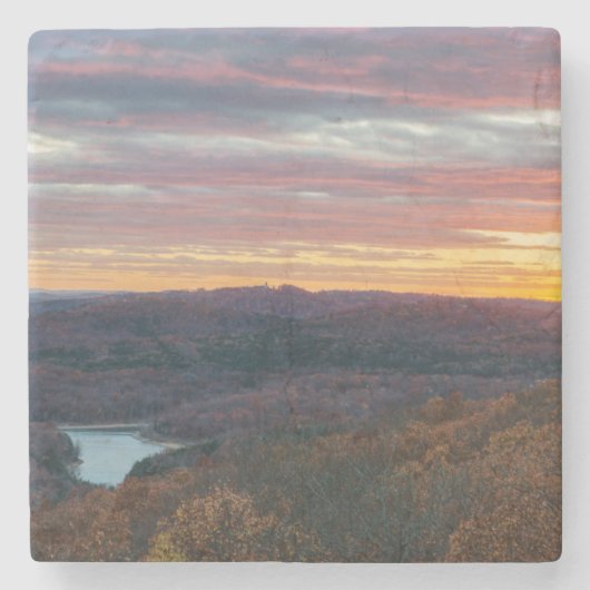 Ozark Mountains Autumn Sunset Stenen Onderzetter (Voorkant)