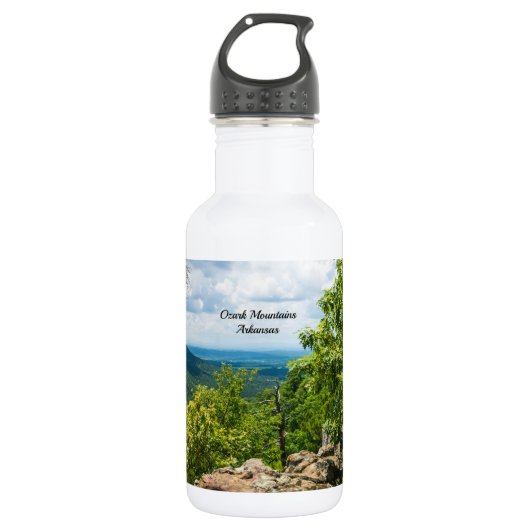 Ozark National Forest Cliff Uitzicht Stainless Ste Waterfles (Voorkant)