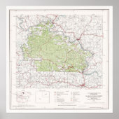 Ozark National Forest Map (1972) Arkansas Woodland Poster (Voorkant)