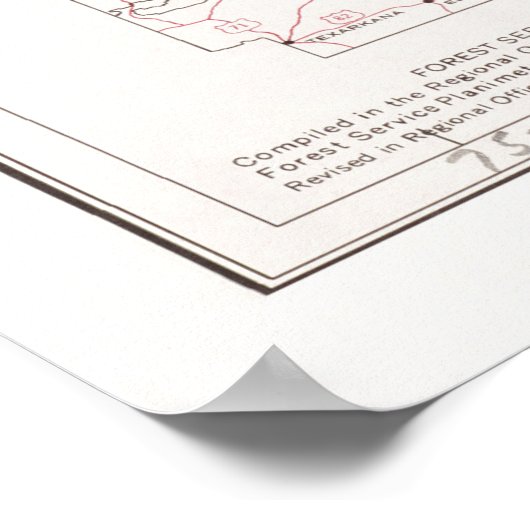 Ozark National Forest Map (1972) Arkansas Woodland Poster (Hoek)