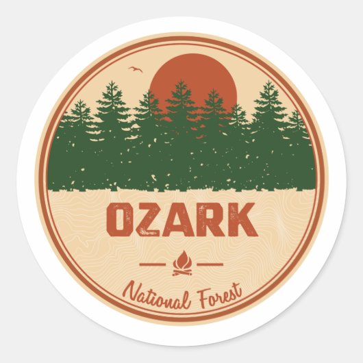 Ozark National Forest Ronde Sticker (Voorkant)