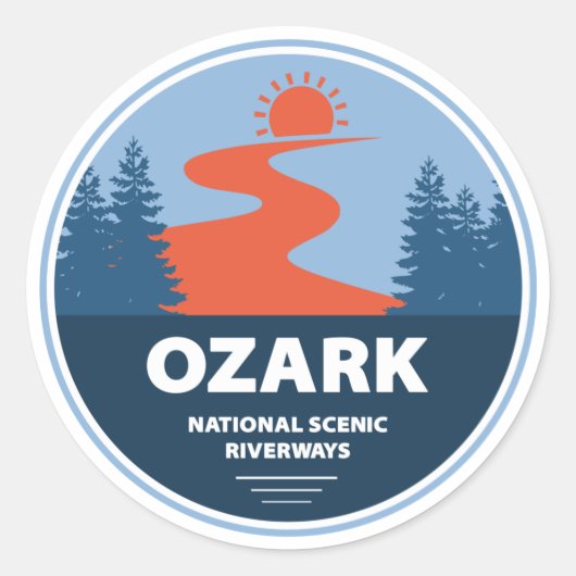 Ozark National Schilderachtig Riverways Ronde Sticker (Voorkant)