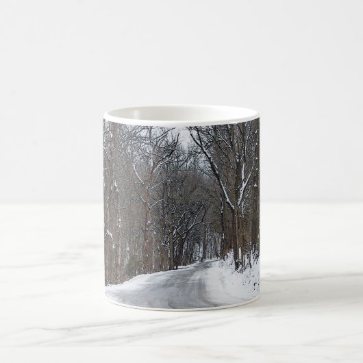 Ozark Snow Covered Road Painterly Coffee Mok (Center)