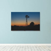 Ozark Windmill Sunset Canvas Afdruk (Insitu (Houten vloer))
