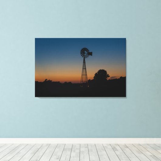 Ozark Windmill Sunset Canvas Afdruk (Insitu (Houten vloer))