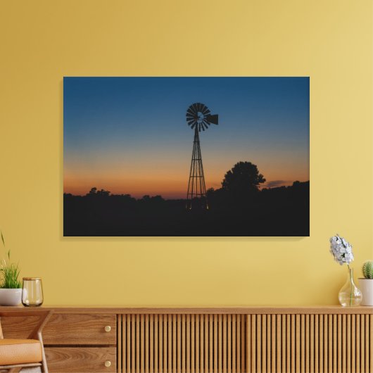 Ozark Windmill Sunset Canvas Afdruk (Insitu (Woonkamer))