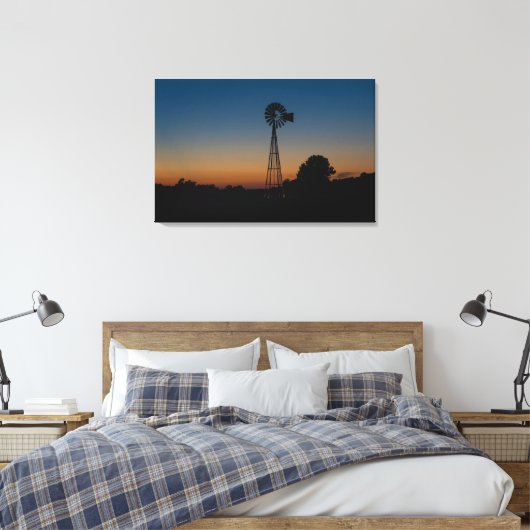 Ozark Windmill Sunset Canvas Afdruk (Insitu (Slaapkamer))