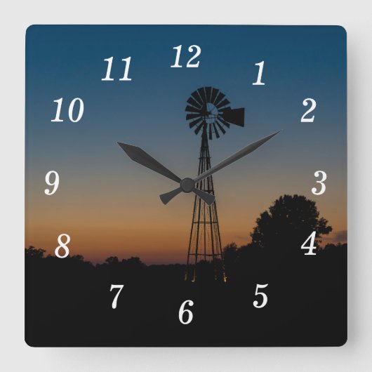 Ozark Windmolen Zonsondergang Wandklok (Voorkant)