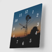 Ozark Windmolen Zonsondergang Wandklok (Hoek)