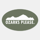 Ozarks alsjeblieft ovale sticker (Voorkant)