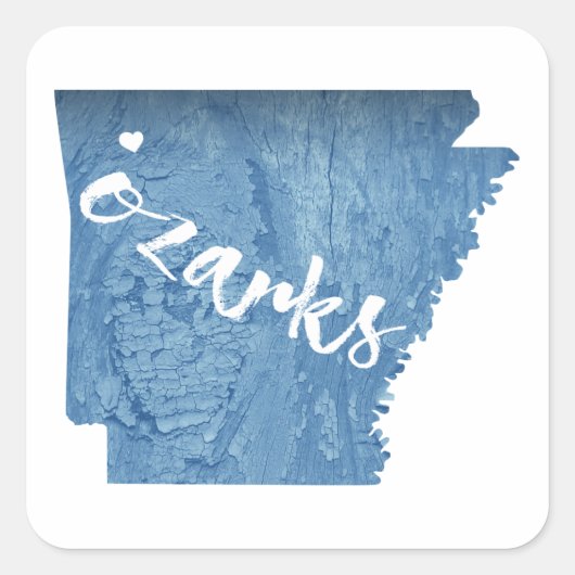 Ozarks, Arkansas Wood Grain Vierkante Sticker (Voorkant)