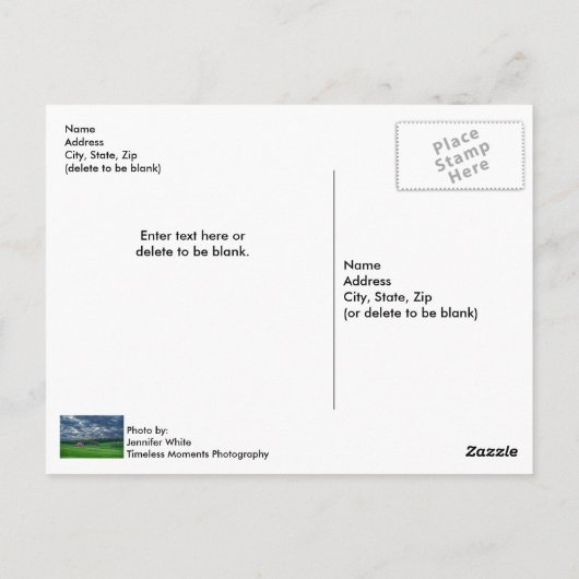 Ozarks Cloudy Boerderij Sunset Briefkaart (Achterkant)