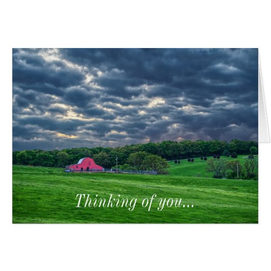 Ozarks Cloudy Boerderij Sunset Dinking U (Voorkant Horizontaal)
