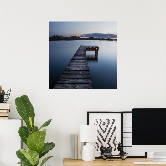 Ozarks Lake en Boat dock Poster (Thuiskantoor)