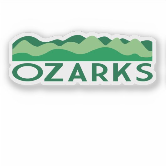 Ozarks met heuvels grafisch Arkansas Missouri Sticker (Voorkant)