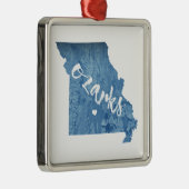 Ozarks, Missouri Wood Grain Metalen Ornament (Rechts)