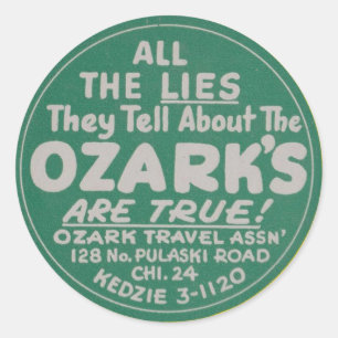 Ozarks Vintage Reisbagage Label