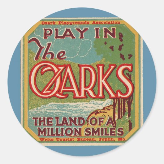 Ozarks Vintage Reisbagage Label (Voorkant)