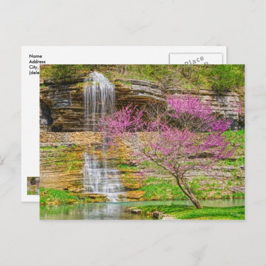 Ozarks Waterfall Spring Bluff Briefkaart (Voorkant / Achterkant)