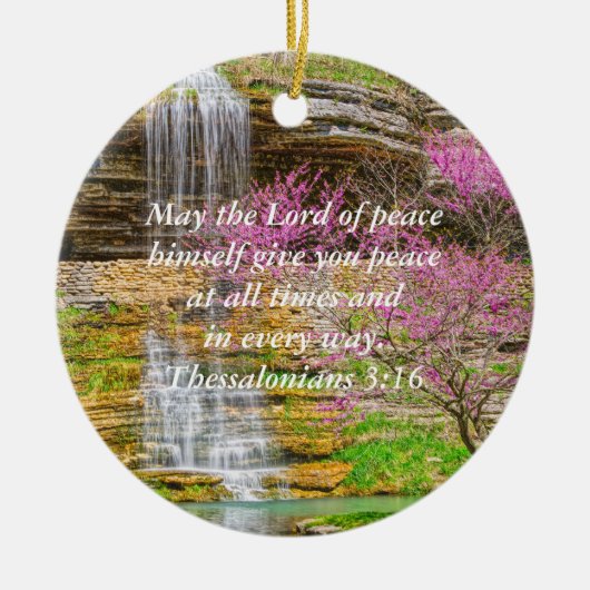 Ozarks Waterfall Spring Bluff Keramisch Ornament (Voorkant)