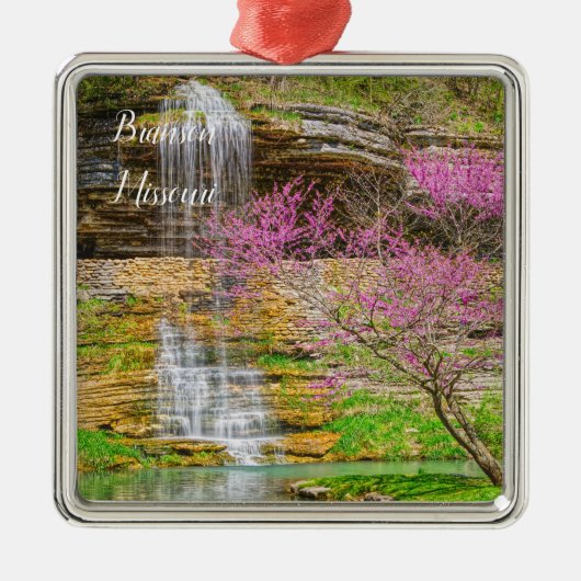 Ozarks Waterfall Spring Bluff Metalen Ornament (Voorkant)