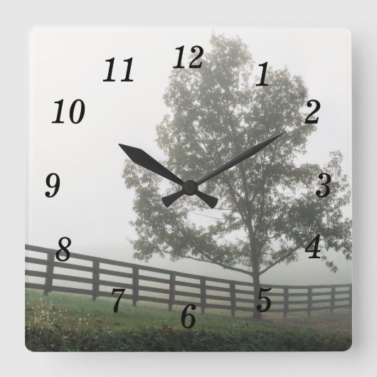 Ozars country fog Square Wall klok (Voorkant)
