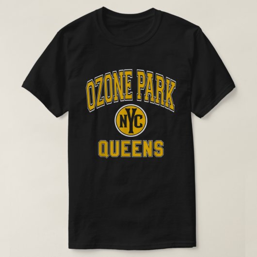 Ozone Park Queens Nyc Varsity Style Amber Print T-shirt (Design voorkant)