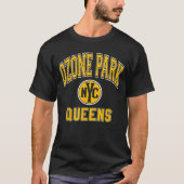 Ozone Park Queens Nyc Varsity Style Amber Print T-shirt (Voorkant)