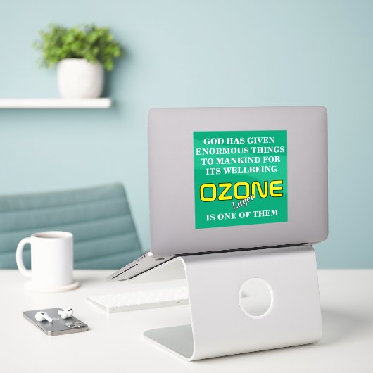 OZONE  Poster Sticker (Laptop op bureau)