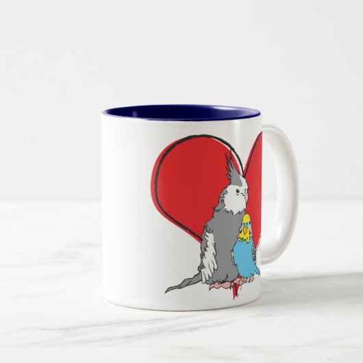 ozsky.ai tweekleurige koffiemok (Voorkant rechts)