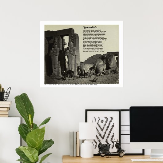 Ozymandias en Gevallen Standbeeld in het Ramesseum Poster (Thuiskantoor)