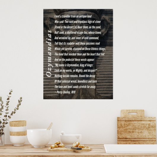 Ozymandias Poem by Percy Shelley, 1819 Poster (Keuken)