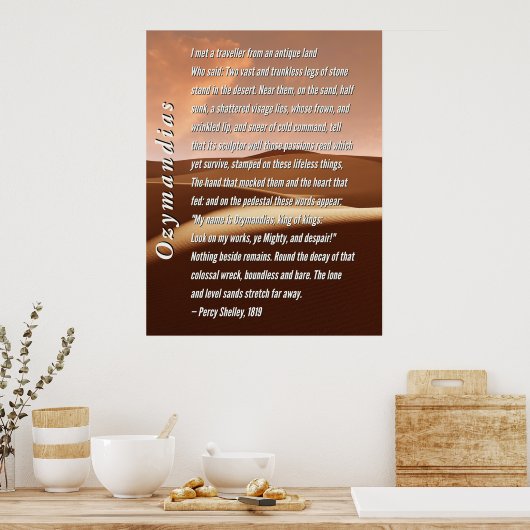 Ozymandias Poem door Percy Shelley, 1819 Poster (Keuken)