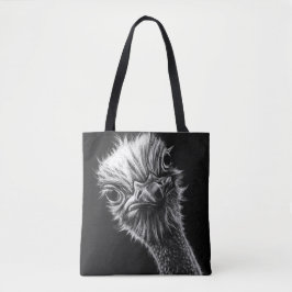 Ozzie Ostrich Black en White Tote Bag