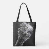 Ozzie Ostrich Black en White Tote Bag (Achterkant)