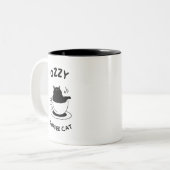 Ozzy de Black Cat Coffee Mok - Gezellige Feline Vi (Voorkant links)