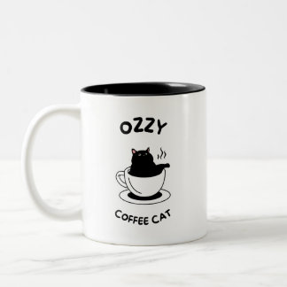 Ozzy de Black Cat Coffee Mok - Gezellige Feline Vi