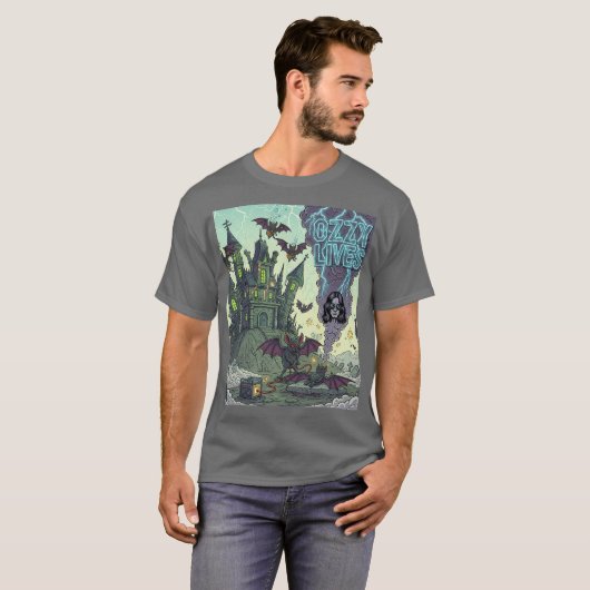 Ozzy Lives-Haunted House T-shirt (Voorkant volledig)