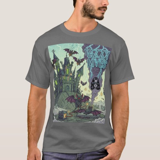 Ozzy Lives-Haunted House T-shirt (Voorkant)