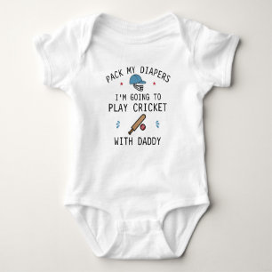Pакт Mijn Luiers Ik Ga Cricket Spelen Met Papa Romper